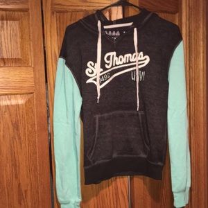 Grey and Teal Hoodie
